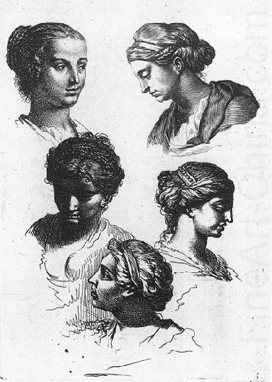 Five Female Heads, Gerard de Lairesse